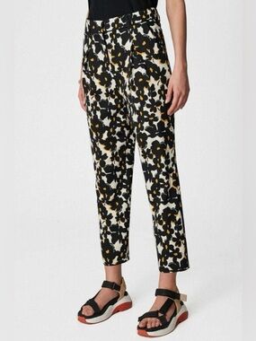 Purificacion Garcia Floral Print Straight-Leg Pants Black, White & Yellow Women